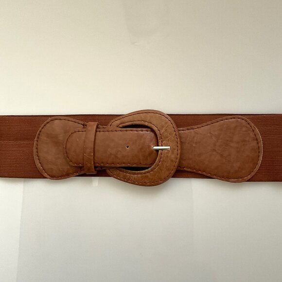 VINTAGE WIDE ELASTIC WAIST BELT - Picture 1 of 8